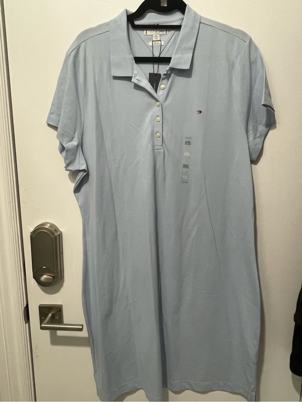 Tommy Hilfiger Baby Blue Polo dress with Chest Flag